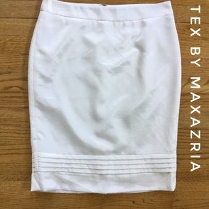 Tex by Max Azria Women's Ivory Lined Skirt Size 4